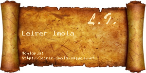 Leirer Imola névjegykártya